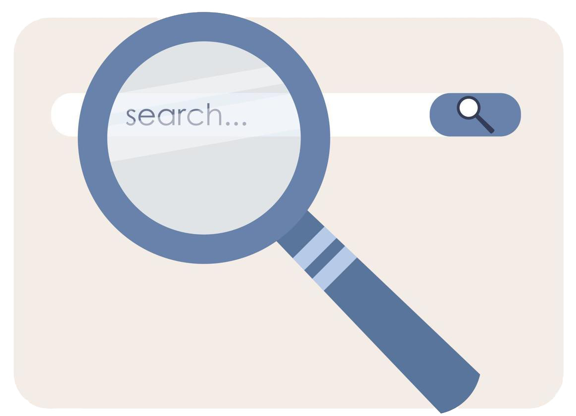 search icon magnifier glass on web page information search system flat illustration vector طراحی سایت آژانس هواپیمایی