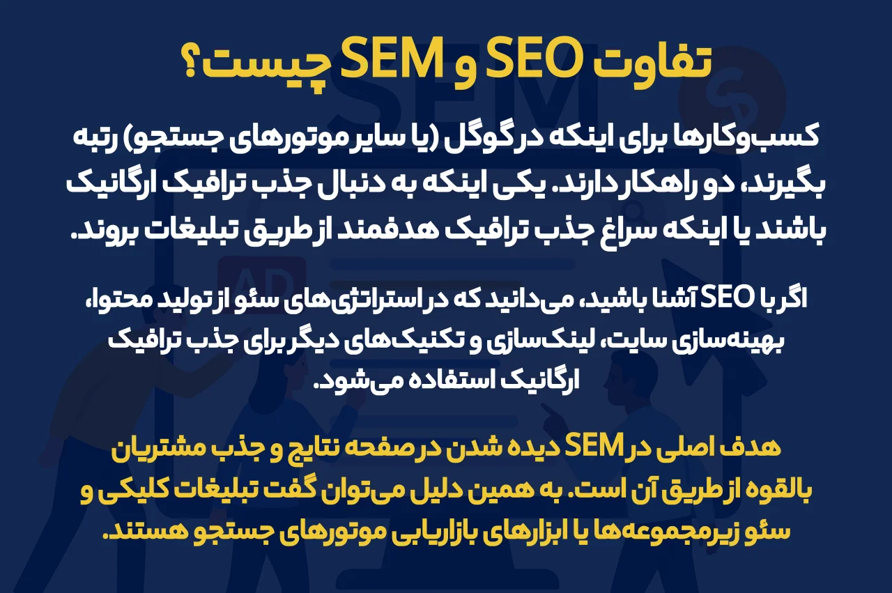 تفاوت SEO و SEM چیست