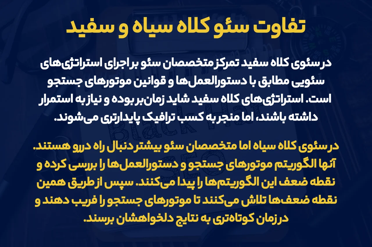 تفاوت سئو کلاه سیاه و سفید