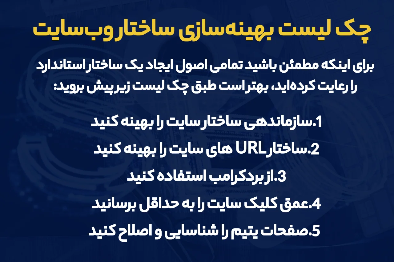 چک لیست بهینه‌سازی ساختار وب‌سایت