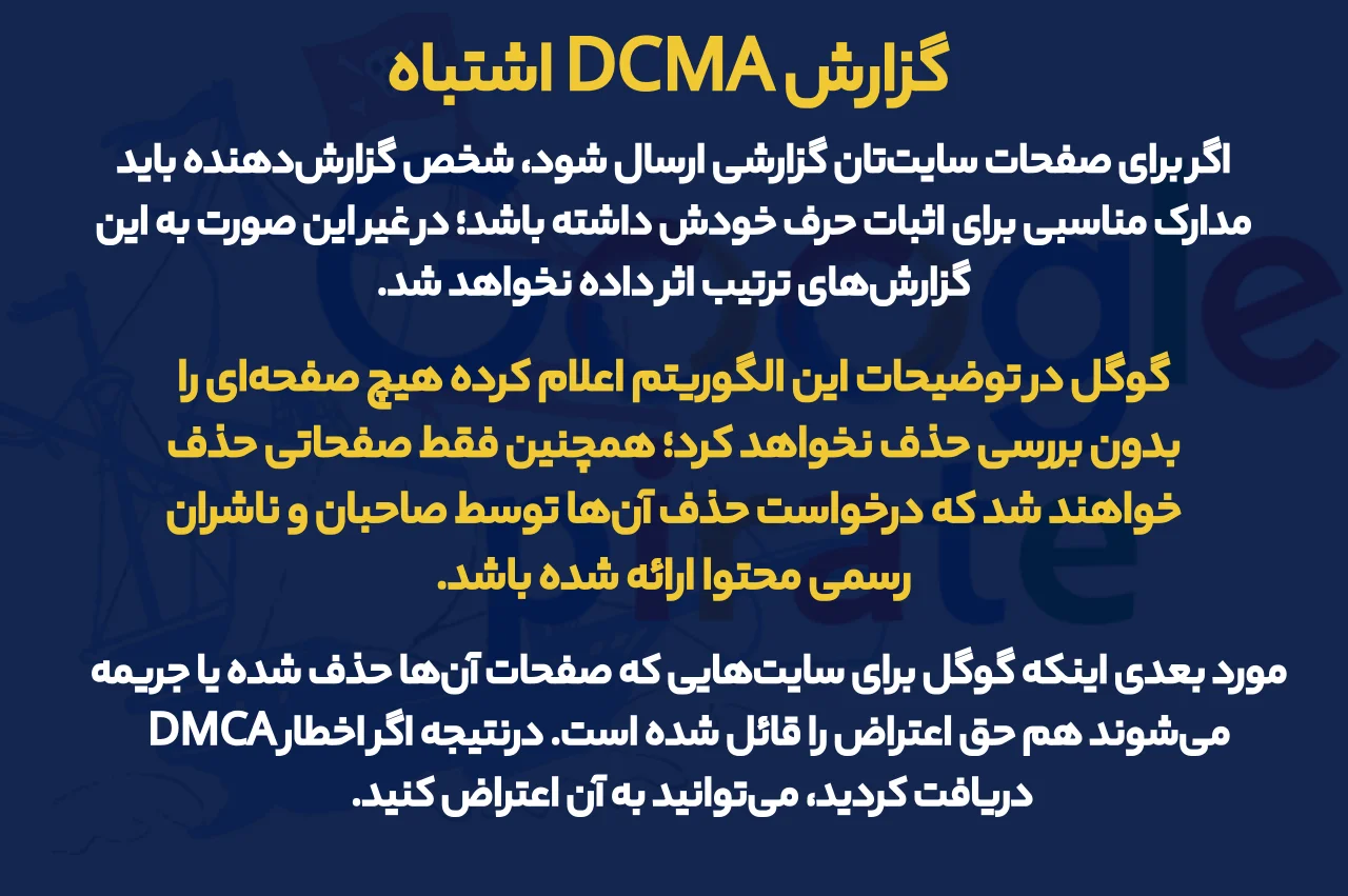 گزارش DCMA اشتباه