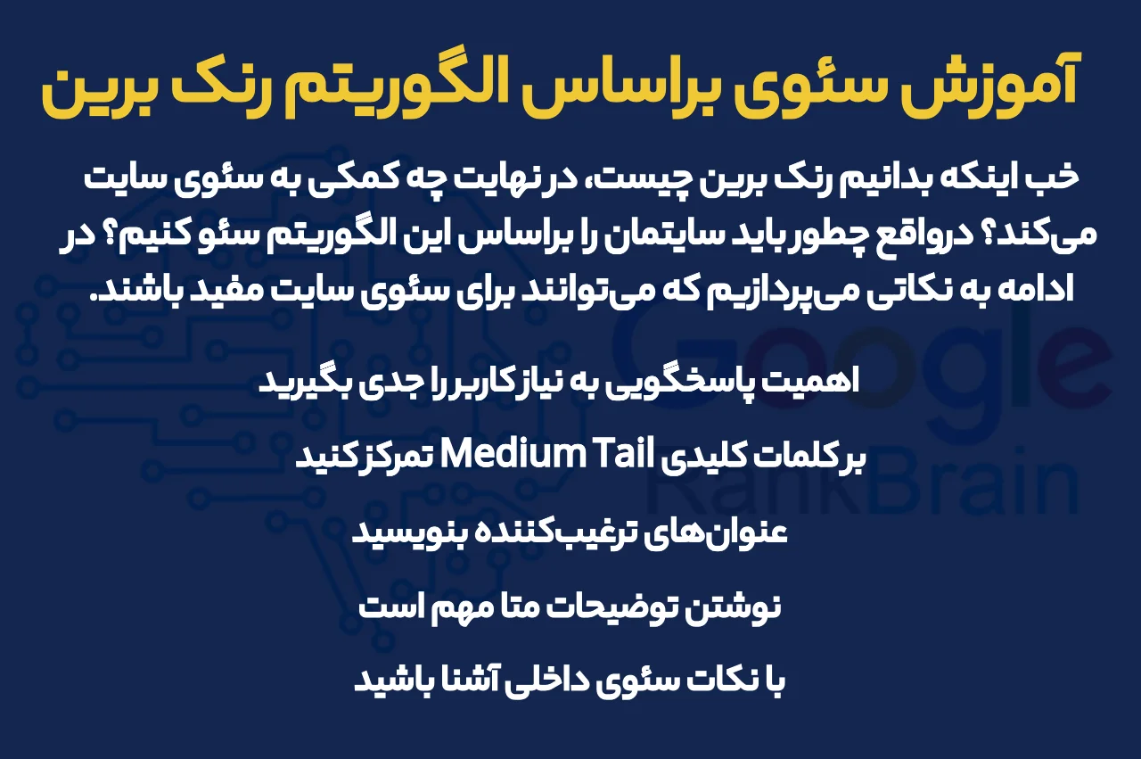 آموزش سئو سایت براساس الگوریتم رنک برین