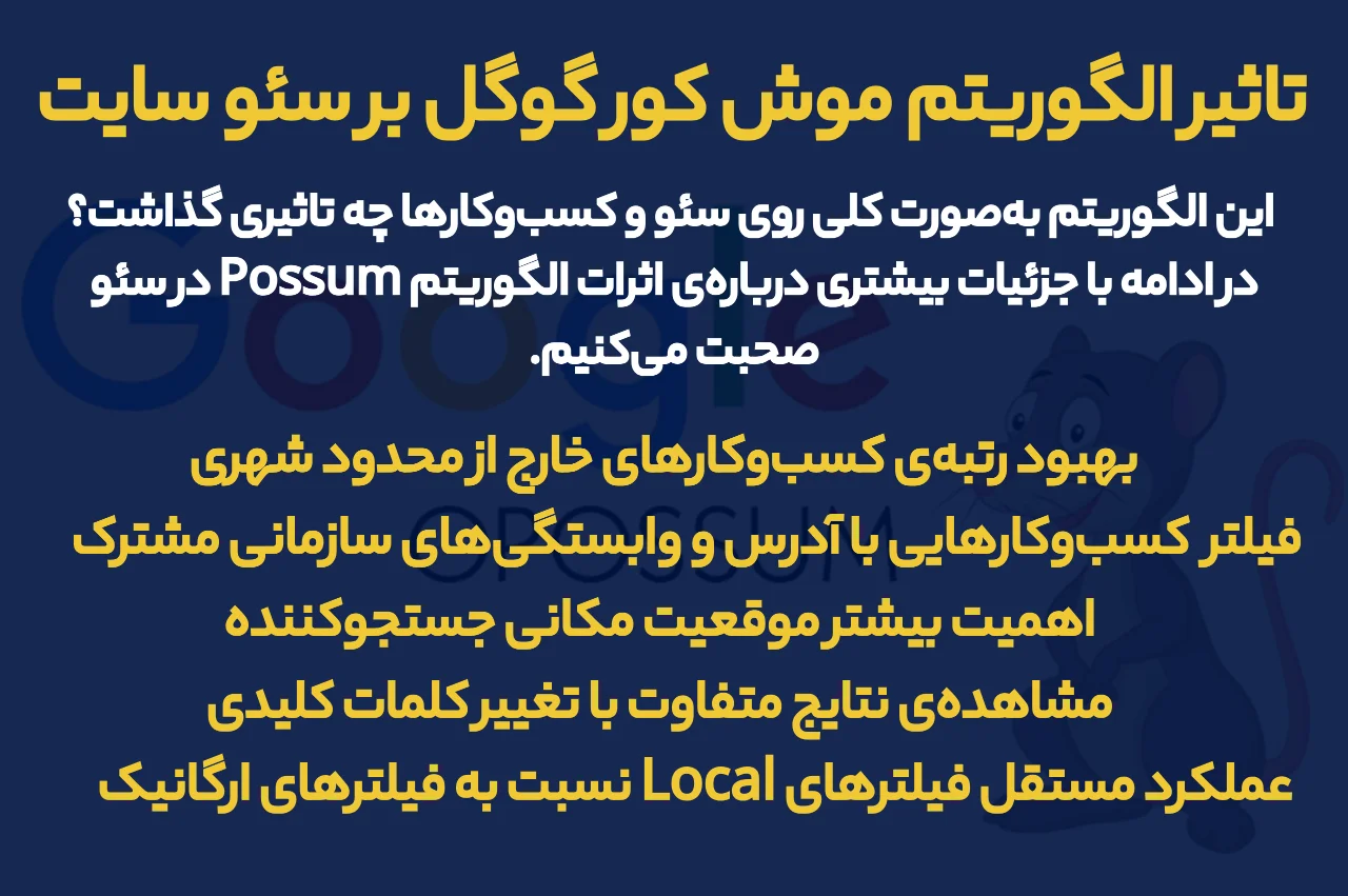 تاثیر الگوریتم موش کور گوگل بر سئو سایت