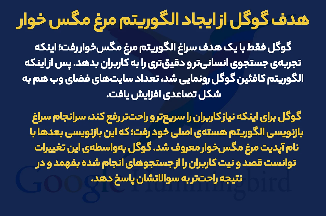 هدف اصلی گوگل از ایجاد الگوریتم مرغ مگس خوار چه بود