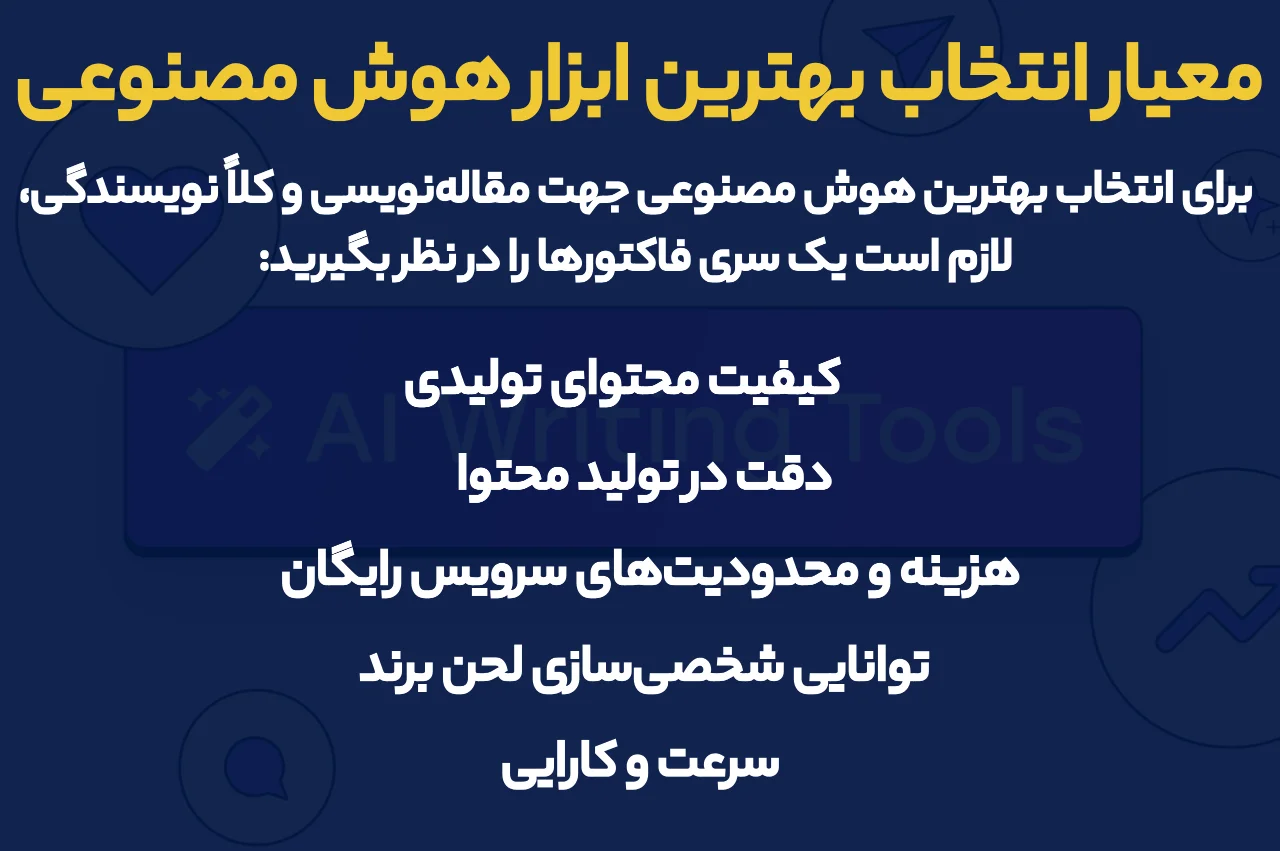 معیارهای انتخاب بهترین ابزار هوش مصنوعی برای مقاله‌نویسی